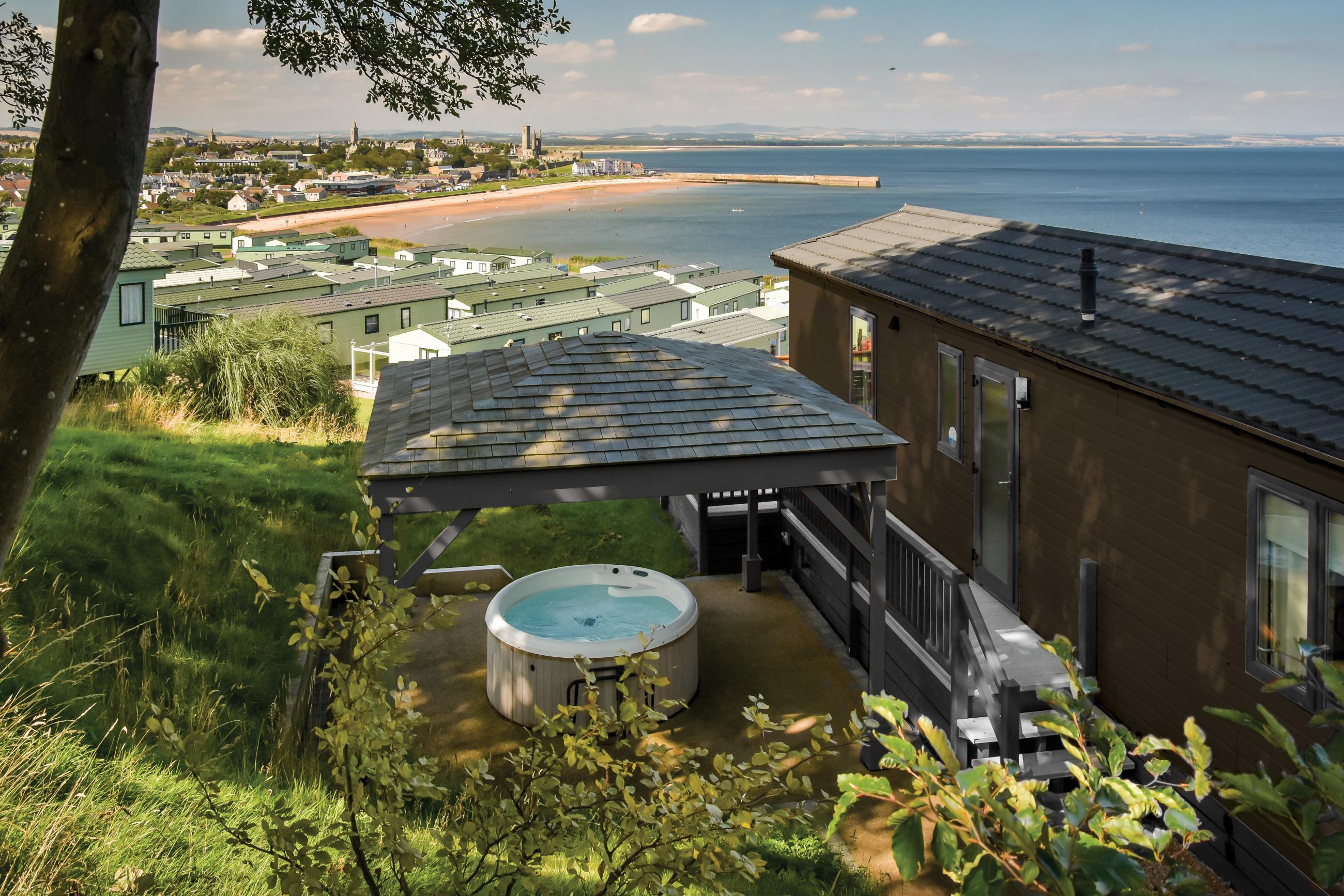 Lodges with hot tubs in St Andrews Fife Abbeyford Leisure
